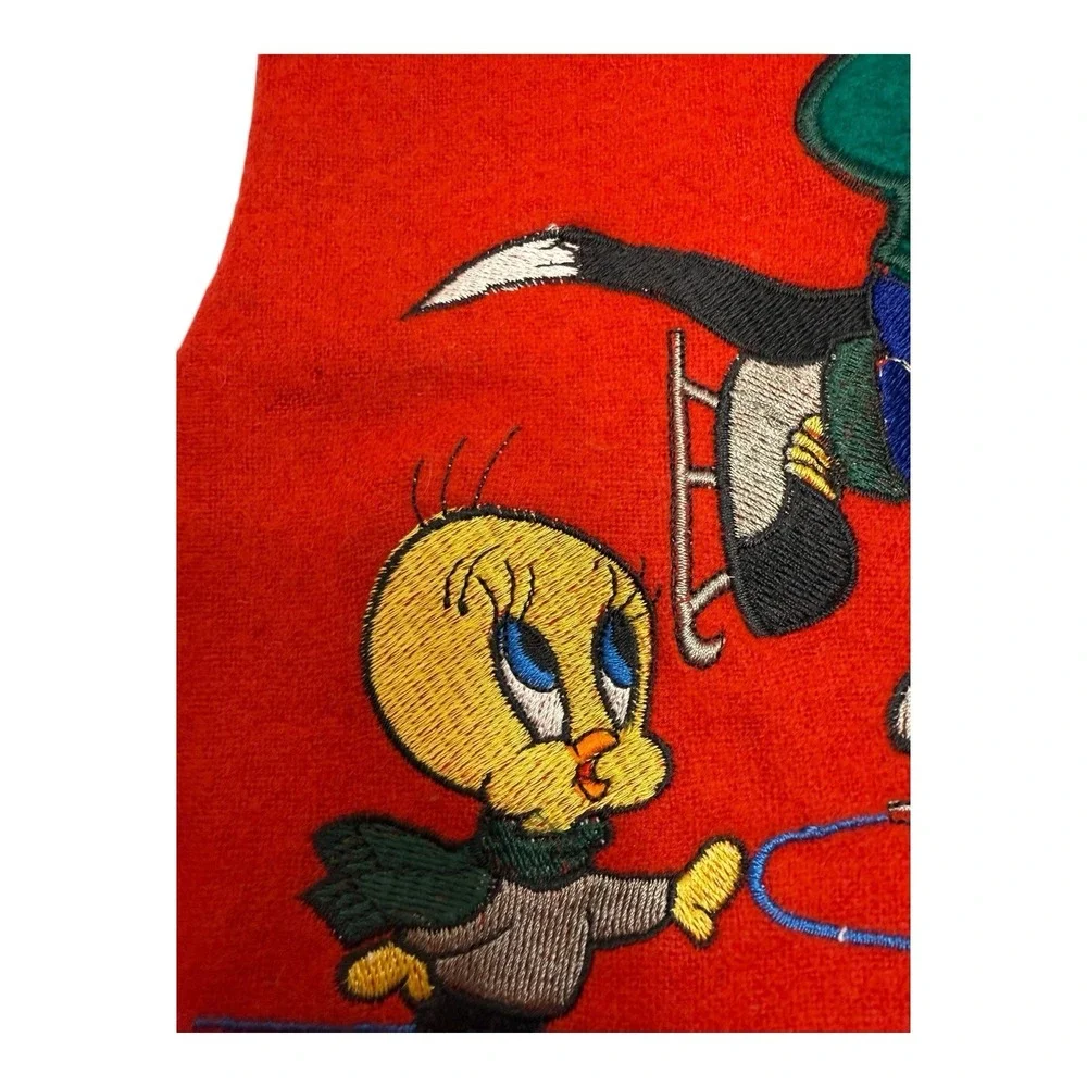 Vintage Warner Bros Looney Tunes Christmas Stocking Tweety Sylvester 1993 - Picture 3 of 10